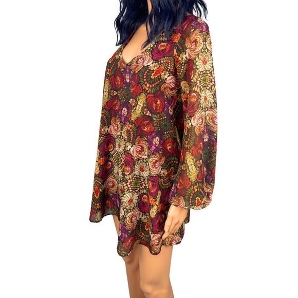 Show Me Your Mumu Donna Michelle Wild Jewels Floral Print Boho Mini Dress XS - Picture 5 of 7